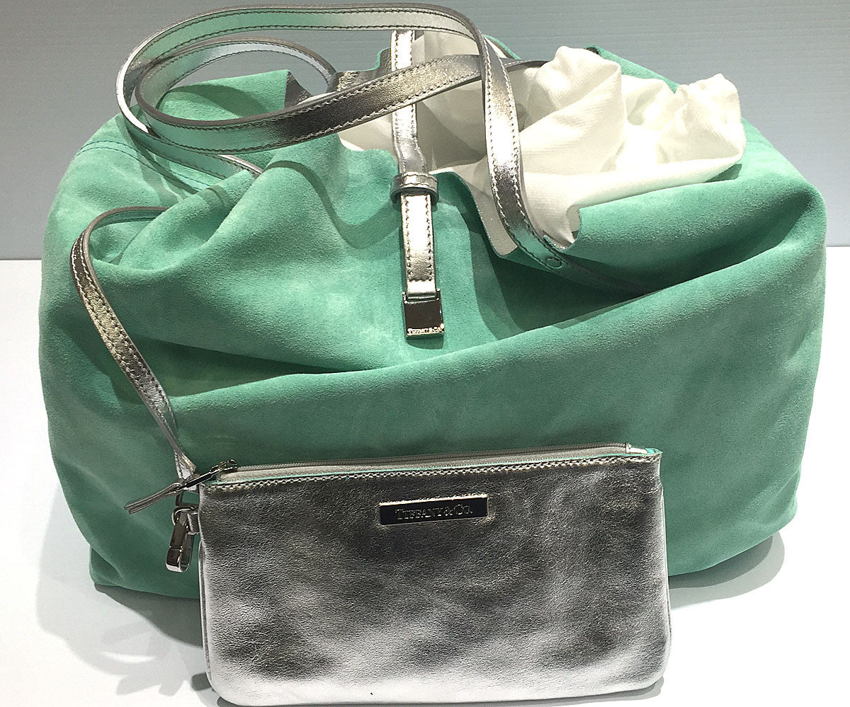 Tiffany & Co. Gold & Orange Reversible Tote Bag Wallet Pouch Dust  Bag Authentic