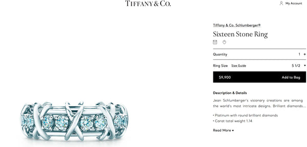 Tiffany & Co. Schlumberger Sixteen Stone Diamond Ring - Chicago Pawners & Jewelers