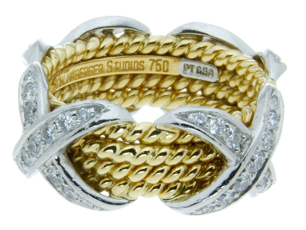 Tiffany & Co. Schlumberger Rope Four-Row X Ring - Chicago Pawners & Jewelers