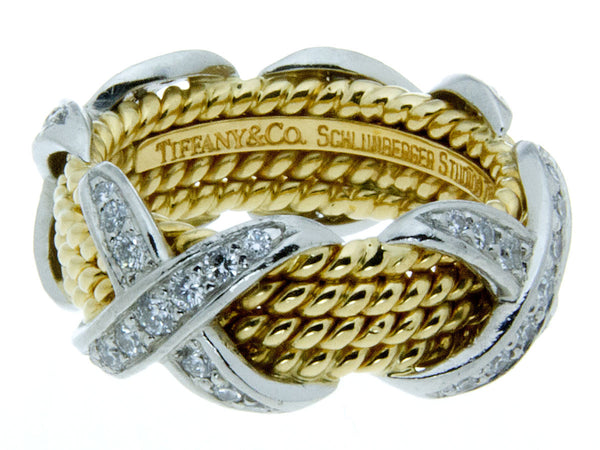 Tiffany & Co. Schlumberger Rope Four-Row X Ring - Chicago Pawners & Jewelers