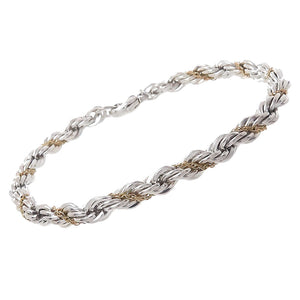 Tiffany & Co. Silver & 18kt Gold Rope Bracelet - Chicago Pawners & Jewelers