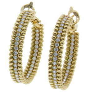 Van Cleef & Arpels Perlée Diamond Hoop Earrings - Chicago Pawners & Jewelers