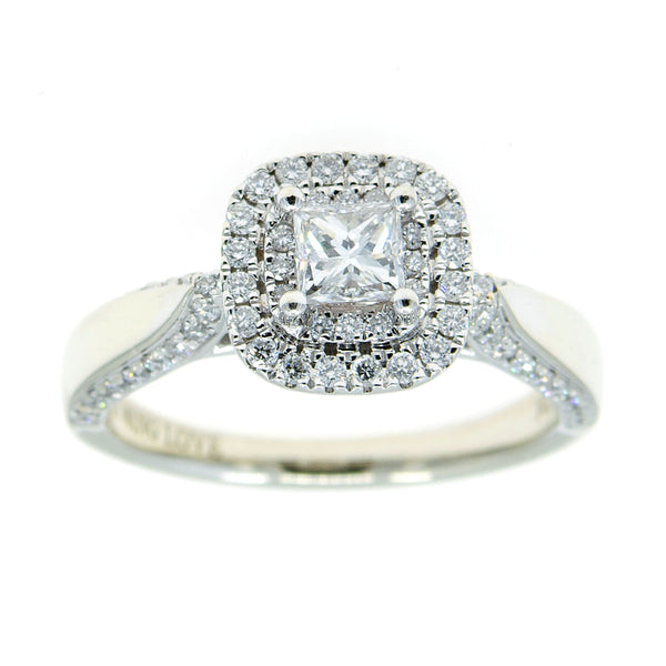 Vera Wang Love 7/8ct Princess Cut Diamond Double Frame Engagement Ring