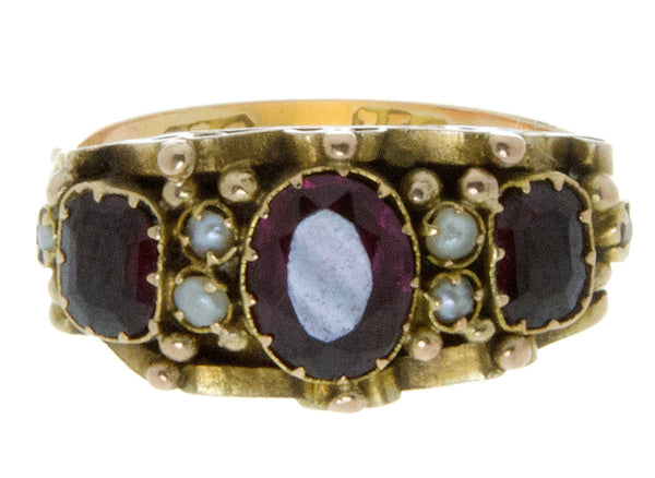 Victorian Amethyst & Pearl Ring - Chicago Pawners & Jewelers