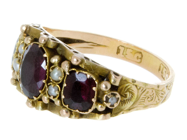 Victorian Amethyst & Pearl Ring - Chicago Pawners & Jewelers