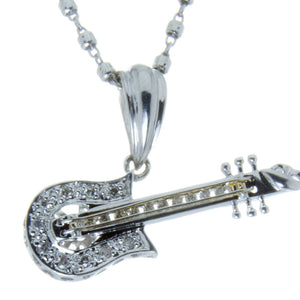 Gold & Diamond Guitar Pendant with Chain - Chicago Pawners & Jewelers