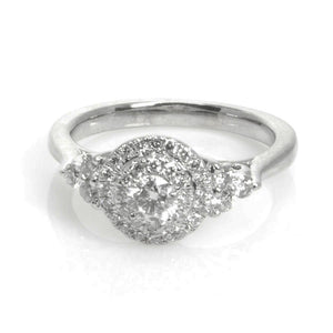 0.83ct Double Halo Diamond Engagement Ring - Chicago Pawners & Jewelers