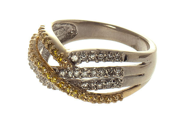 Yellow Diamond Crossover Band Ring – CPJ