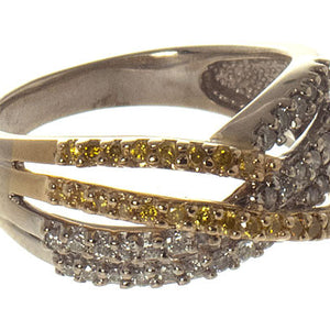 Yellow Diamond Crossover Band Ring - Chicago Pawners & Jewelers