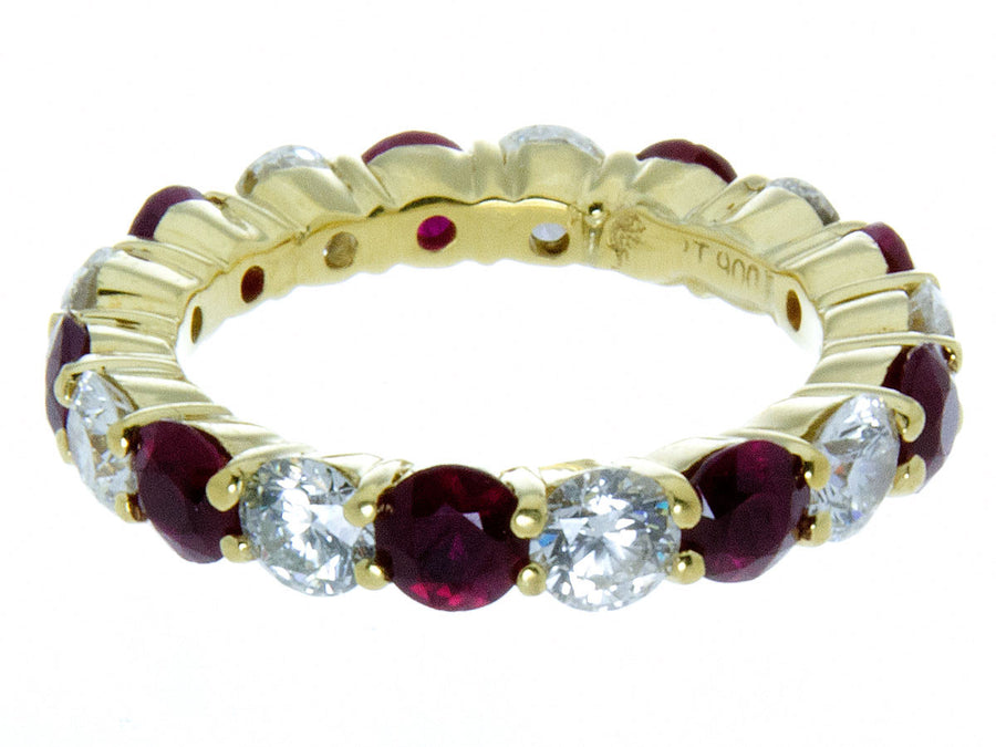 Platinum Ruby & Diamond Eternity Band - Chicago Pawners & Jewelers