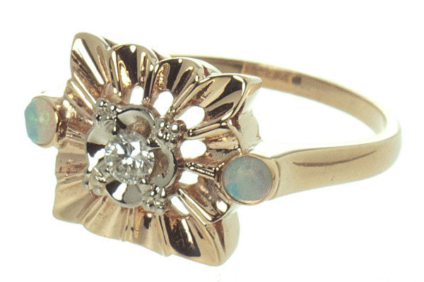 Vintage Opal & Diamond Ring - Chicago Pawners & Jewelers